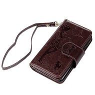 Badalink iPhone 7 Wallet Case (4.7") 9 Card Slots Plastic Mirror Flip Stand Case Embossed Flower Girl PU Leather... N72