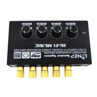 Julyfox&reg;high Performance 1 to 4 Output A908 Headset Amplifier Black Four-way Audio Amplifier N2