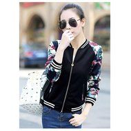 KAKA(TM) Girl Women Spring Autumn Coat Long Sleeve Casual Blouses Phoenix Pattern Black XL N5