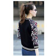 KAKA(TM) Girl Women Spring Autumn Coat Long Sleeve Casual Blouses Phoenix Pattern Black XL N6