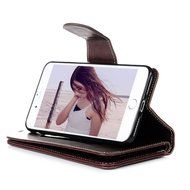 Badalink iPhone 7 Wallet Case (4.7") 9 Card Slots Plastic Mirror Flip Stand Case Embossed Flower Girl PU Leather... N75