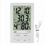 ADSRO 1pcs Clock+LCD Digital Hygrometer Thermometer Temperature Meter In/Outdoor N2