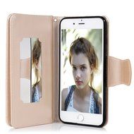 Badalink iPhone 7 Wallet Case (4.7") 9 Card Slots Plastic Mirror Flip Stand Case Embossed Flower Girl PU Leather... N79