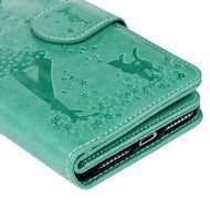 Badalink iPhone 7 Wallet Case (4.7") 9 Card Slots Plastic Mirror Flip Stand Case Embossed Flower Girl PU Leather... N81