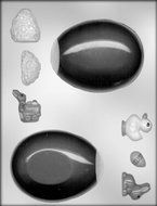 CK Products 4-1/4-Inch Panoramic Egg with Easter Assortment Chocolate Mold