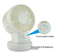 Welltop USB Mini Fan 2 Speed Modes Dual Blades Mini Desk Fan Oscillating Table Fan USB Fan Adjustable Small Personal... N7