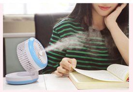Mini Handheld USB Misting Fan Rechargeable Cooling Fan Humidification Fan Home Black N9