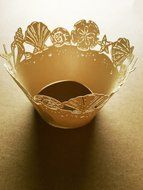 Sorive &reg; 120x Yellow Beach Themed Wedding Sea Shell Seashells Pearlescent Cupcake Muffin Wrappers Cake Decoration...