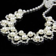 LING'S SHOP Women's Bridal Jewelry Set Pearl Crystal Earrings Pendant Rhinestone Necklace for Prom Party N2