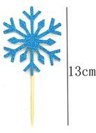 PuTwo 20 Counts Wedding Cake Decorating Frozen Cupcake Toppers Toothpicks, Sliver/Blue/Snow N12