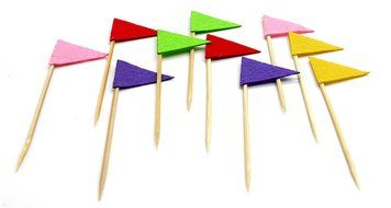 PuTwo 20 Counts Wedding Cake Decorating Frozen Cupcake Toppers Toothpicks, Sliver/Blue/Snow N13
