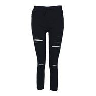PHOTNO Women Skinny Ripped Pants High Waist Stretch Slim Pencil Trousers N2