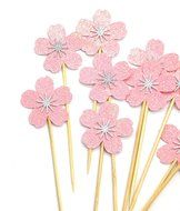 PuTwo 20 Counts Wedding Cake Decorating Frozen Cupcake Toppers Toothpicks, Sliver/Blue/Snow N15