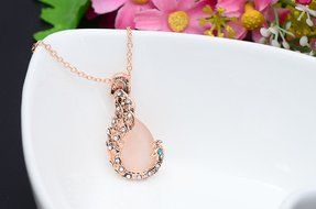 MENGDA Jewelry Set Gold Plated Pearl Pendant Necklace Dangle Earring Stud Set. (Pearl -3) N19