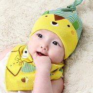 KAKA(TM) Babys Girls Boys Lovely Hat Winter Warm Beanie Stripe Cap with Scarf N4