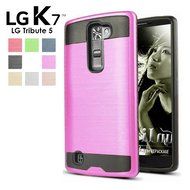 LG Tribute 5 Case, LG K7 Case, GreenElec [Brushed Metal Texture] Hybrid Dual Layer Protector Case Cover With [... N8