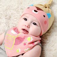 KAKA(TM) Babys Girls Boys Lovely Hat Winter Warm Beanie Stripe Cap with Scarf N6