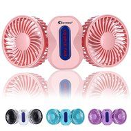 USB Mini Fan,BAVIER&reg; Couples mini fan,Sound-free design Desktop Fan,Portable USB Fan,3 Speed Adjustable,USB Cooling... N24
