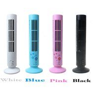 Tangc Portable Mini USB Tower Fan No Leaf Bladeless Air Conditioner Cool Cooling Desk (Black) N6