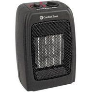 Comfort Zone 1500 Watt Ceramic Heater With Adjustable Thermostat (3, Black) N3