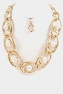 Trendy Fashion Jewelry Chain Pearl Accent Set By Fashion Destination
