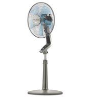Rowenta VU5551 Turbo Silence Oscillating 16-Inch Stand Fan Powerful and Quiet with Remote Control, 4-Speed, Silver N5