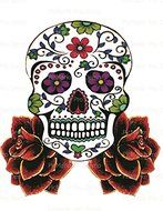 1/4 Sheet - Halloween Skull &amp; Roses - Edible Cake/Cupcake Party Topper!!!