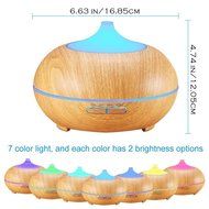 Ultrasonic Cool Mist Humidifier,300ml Arom Oil Diffuser with 7 Colors LED, Waterless Auto Shut-off for Baby Study... N4
