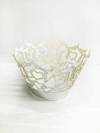 HUAL Cupcake Wrappers 50 Filigree Artistic Bake Cake Mirror Paper Cups LOVE Lace Laser Cut Liner Baking Cup Muffin... N4