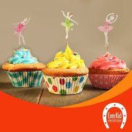 EverKid Cupcake Toppers, 36 count Ballerina Set - Best Decoration for Ballet or Birthday Cake, Jumbo or Mini Cupcakes...
