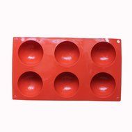 6 Holes Silicone Mold For Chocolate, Cake, Jelly, Pudding, Handmade Soap, Round Shape, Dia: 2 1/2 inches, Set...