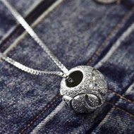 New Silver Plated Good Luck Wish Beads Pendant Chain Necklace Women Jewelry Gift N4