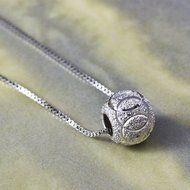 New Silver Plated Good Luck Wish Beads Pendant Chain Necklace Women Jewelry Gift N5