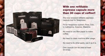 Emohome Reusable Nespresso Capsules - Fillable Nespresso Tea Coffee Espresso Compatible Pod