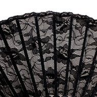 NSSTAR High Quality Lady's Girl's Vintage Retro Flower Lace Handheld Folding Hand Fan (Black) N2