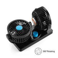 AboveTEK 12V DC Electric Car Fan - Rotatable 2 Speed Dual Blade with 9FT Cord - Quiet Strong Dashboard Cooling... N4
