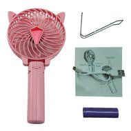 LifBetter Portable Foldable Hand Held Rechargeable USB Mini Fan for PC Desk Table Outdoor Travel (Pink), Powered... N13