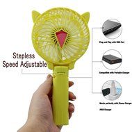 LifBetter Portable Foldable Hand Held Rechargeable USB Mini Fan for PC Desk Table Outdoor Travel (Pink), Powered... N14