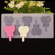 Y&amp;XL&amp;H Love Heart Lollipop Shape Chocolate Plugin Mold for Cake Decoration Silicone Material
