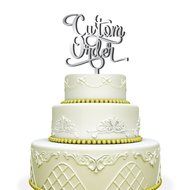 Custom Cake Topper For Weddings and Birthdays Mirrored Gold N2