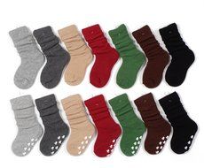 Eforstore 7 Pack Winter Warm Children Fashion Cotton Ruffle Knee-Socks Anti-skid Particles Socks for Kids Girls... N3