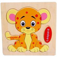 Training Puzzles Toys ，BeautyVan Wooden Leopard Puzzle Educational Developmental Baby Kids Training Toy