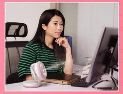 Mini Handheld USB Misting Fan Rechargeable Cooling Fan Humidification Fan Home Black N15