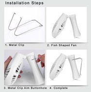 Touchshop Portable Folding USB Fish Shaped Fan Stepless-speed Quiet Operation Desktop Fan Handheld Size with USB... N28