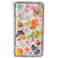 For ZTE ZMAX Z970 Hallowmas Theme Phone Case,Yaheeda 3D Handmade Stones Pumpkin Flower Skull Design PU Leather... N9