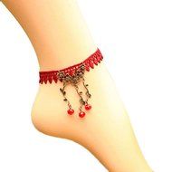 Susenstone&reg;Handmade Women Jewelry Gothic Cherry Lace Ankle Foot Jewelry N4