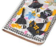 For ZTE ZMAX Z970 Hallowmas Theme Phone Case,Yaheeda 3D Handmade Stones Pumpkin Flower Skull Design PU Leather... N11