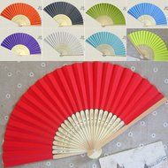 Weixinbuy Summer Folding Hand Held Paper Fans Wedding Party Decor Pocket Bamboo Fan N3
