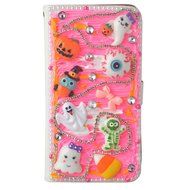 For ZTE ZMAX Z970 Hallowmas Theme Phone Case,Yaheeda 3D Handmade Stones Pumpkin Flower Skull Design PU Leather... N12