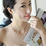 Women Jewelry Pendant Chain Pearl Choker Chunky Statement Bib Collar Necklace